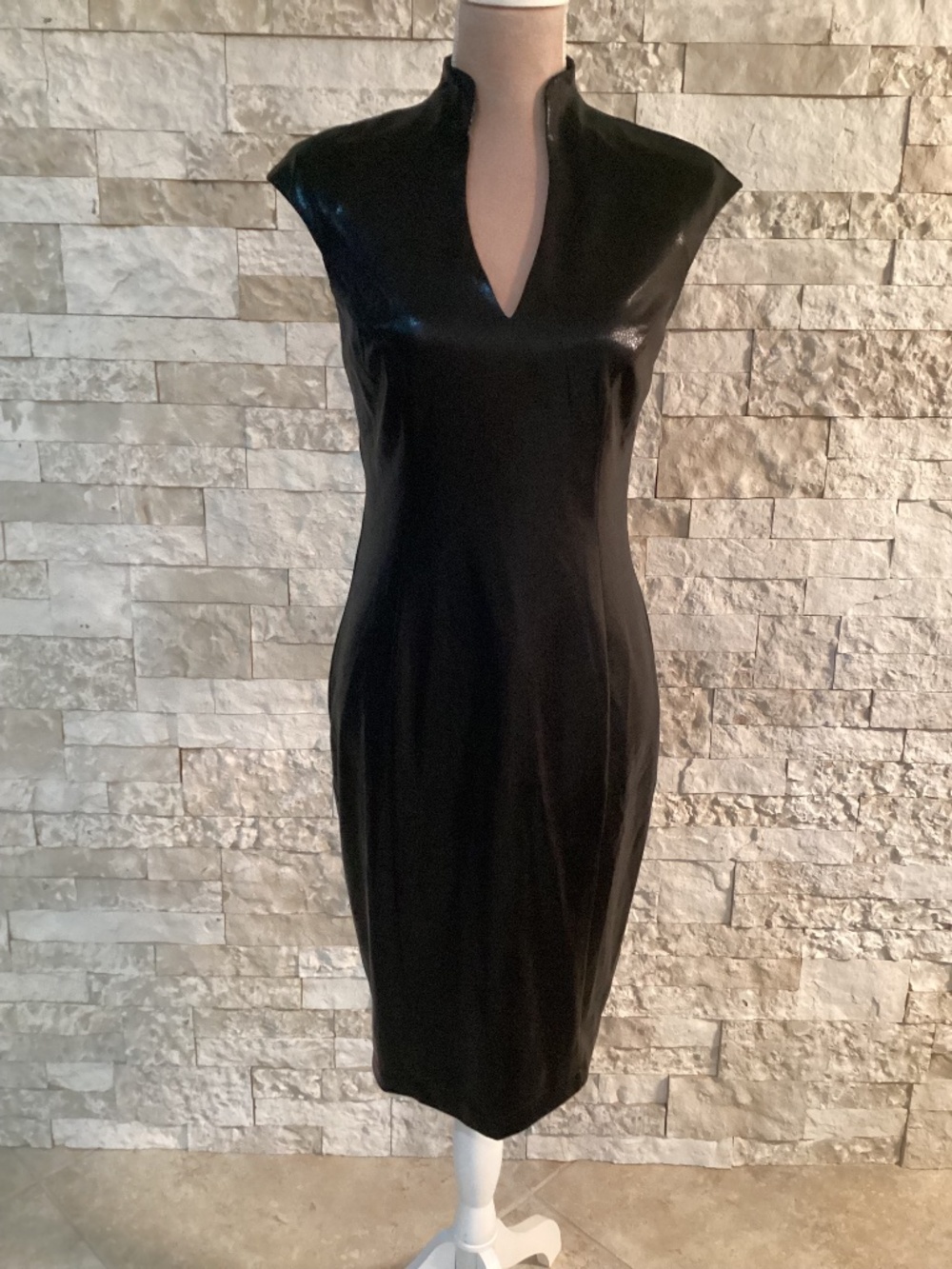 Alexia Admor Katrina Faux Leather/Snake Print Sheath Dress (NWT)